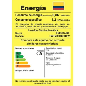 Lavadora Semi Automatica Frigdaire 9 Kg FWTM09M6BU,