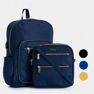Morral grande funcional 2 en 1 Broni Nappa cierre dorado