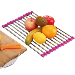 Rejilla escurridor de platos y verduras plegable para fregadero
