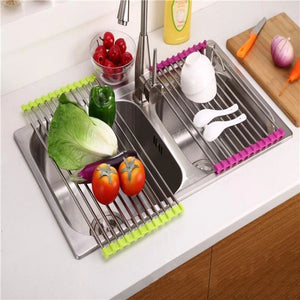 Rejilla escurridor de platos y verduras plegable para fregadero