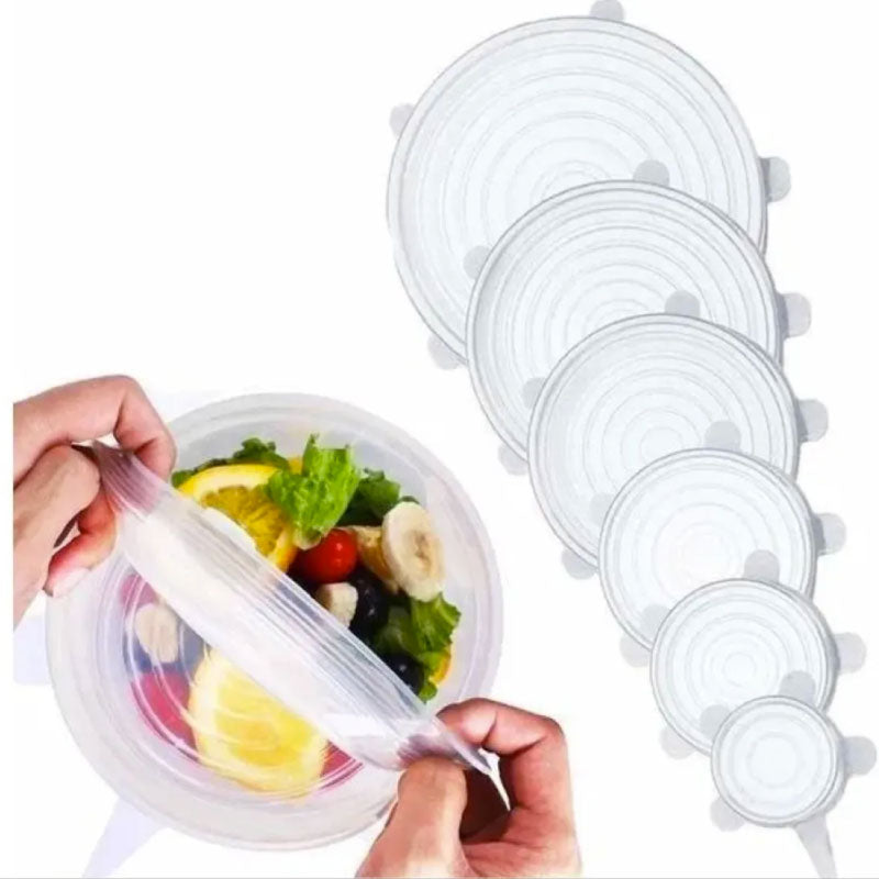 Set de tapas de silicona elásticas x6 tamaños