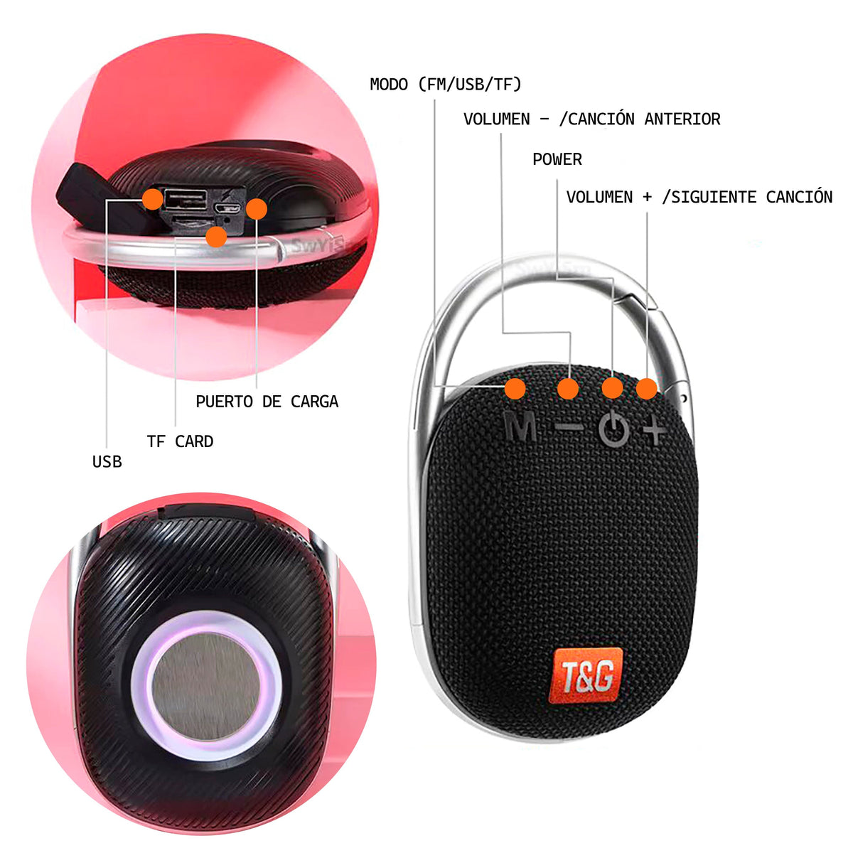 PARLANTE BLUETOOTH TG321 5W*1 500MAH