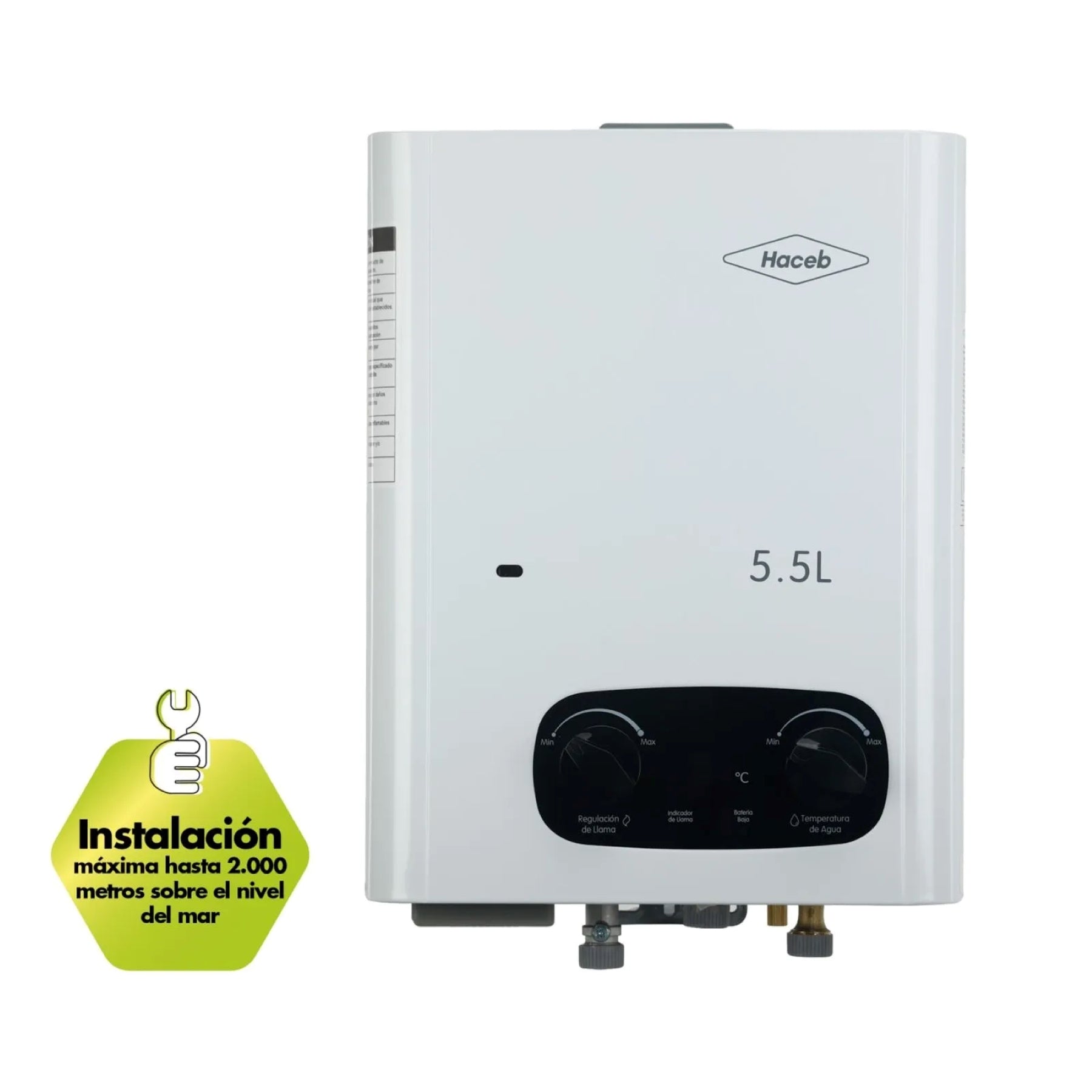 Calentador de agua Haceb de paso a gas natural tiro natural Bambú 5.5 litros