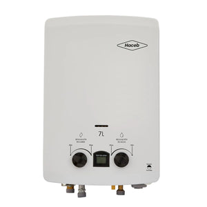 Calentador de agua Haceb de paso a gas natural tiro natural 7 litros Blanco