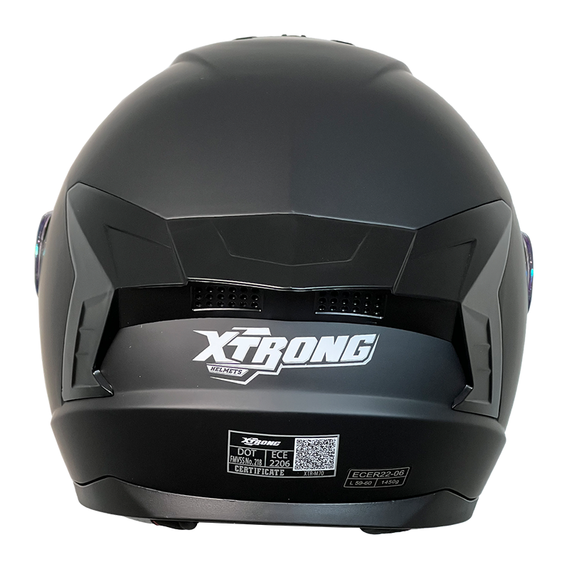 XTR-M70 XTRONG NEGRO MATE SPOILER NEGRO BRILLO VISOR REVO DORADO