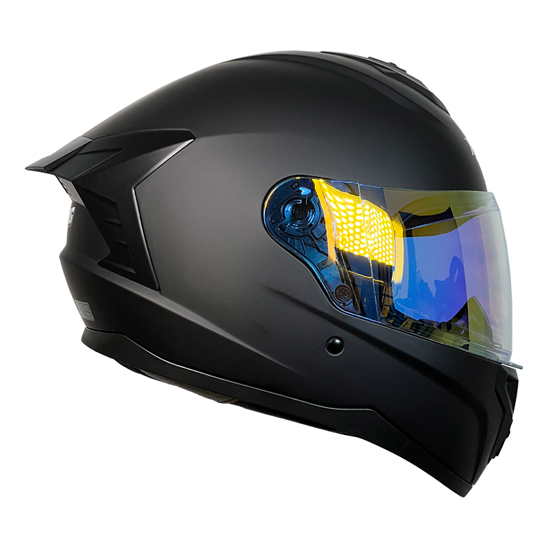 XTR-M70 XTRONG NEGRO MATE SPOILER NEGRO BRILLO VISOR REVO DORADO