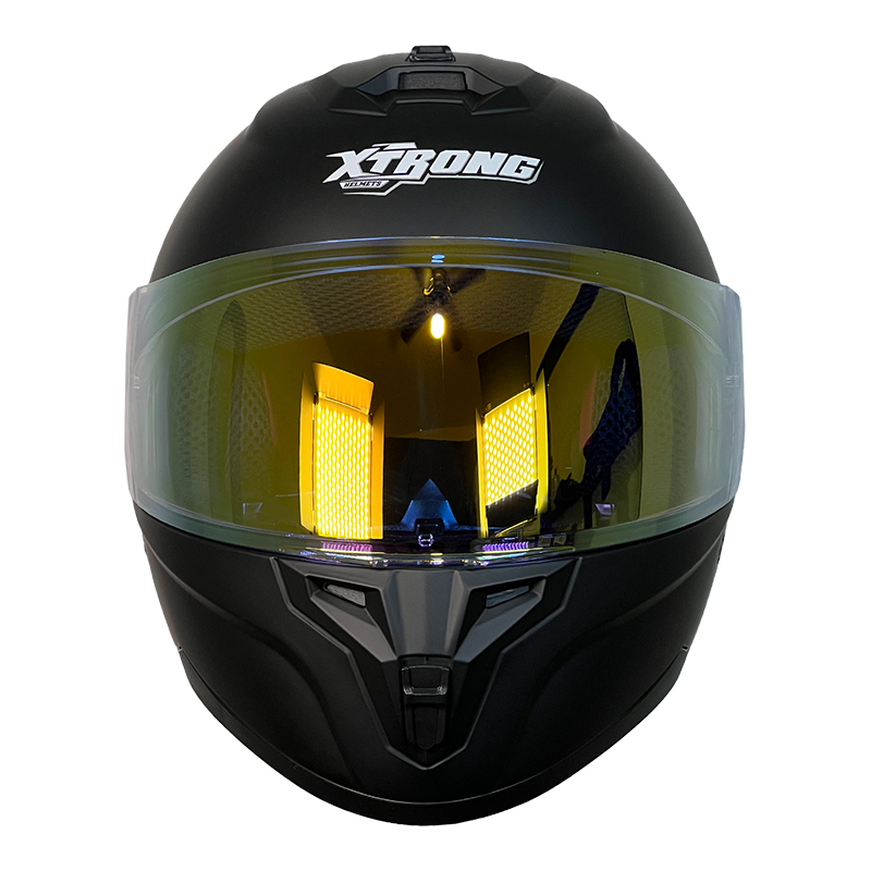 XTR-M70 XTRONG NEGRO MATE SPOILER NEGRO BRILLO VISOR REVO DORADO