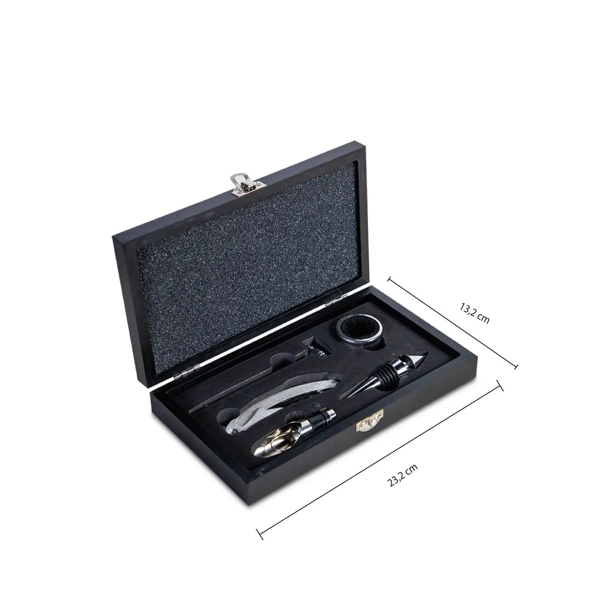SET DE VINO X 5 ACCESORIOS CAJA MADERA 16310B-1