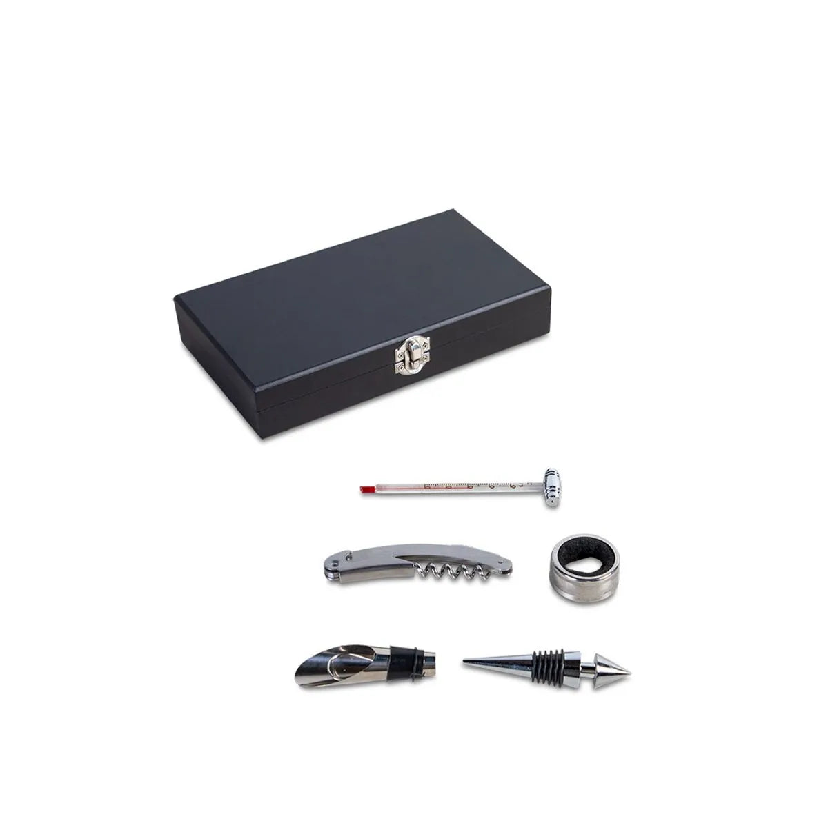 SET DE VINO X 5 ACCESORIOS CAJA MADERA 16310B-1